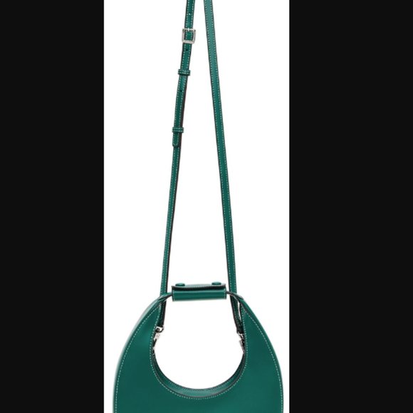 STAUD Mini Moon Leather Hobo Bag - Coastal Blue MSRP $280 - Picture 9 of 9